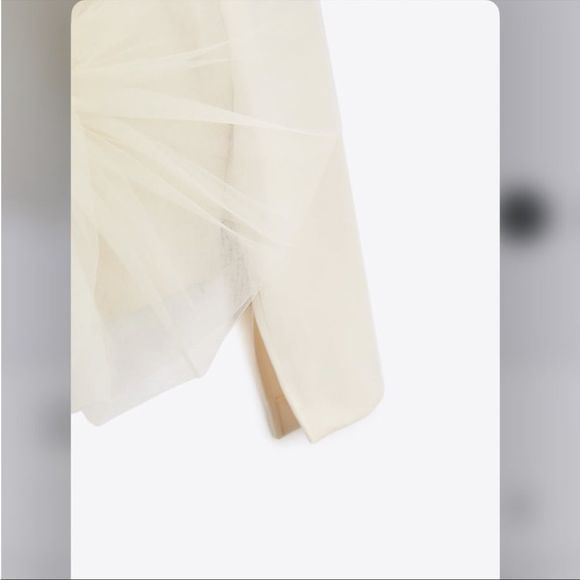 ZARA CROPPED FLORAL TULLE TOP 1971/194/224/012 - Picture 8 of 8